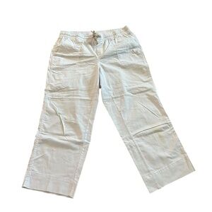 Land ‘n Sea white cotton drawstring pants women’s size 8 | stretch travel beach